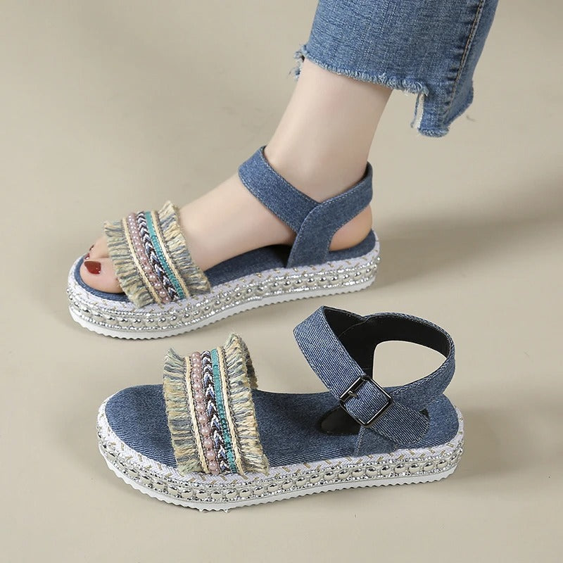 LUNA | PLATFORM BUCKLE ROMAN SANDALS