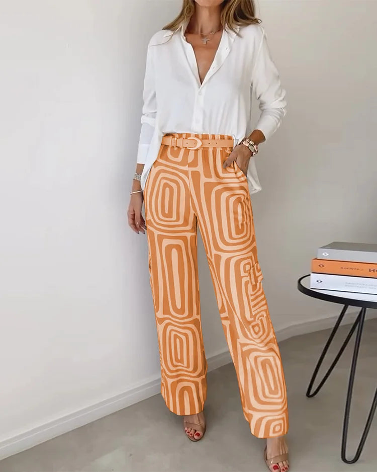 MIRA | GEOMETRIC PALAZZO PANTS & TOP SET