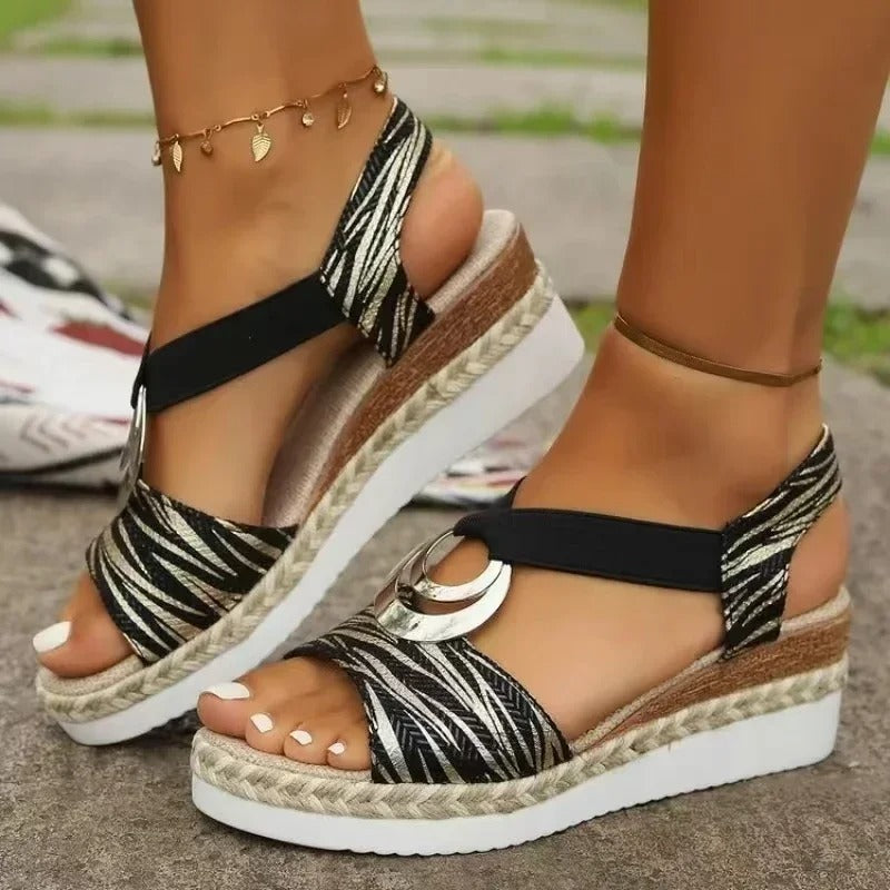 ARIANA | SUMMER SNAKE PRINT PLATFORM WEDGES