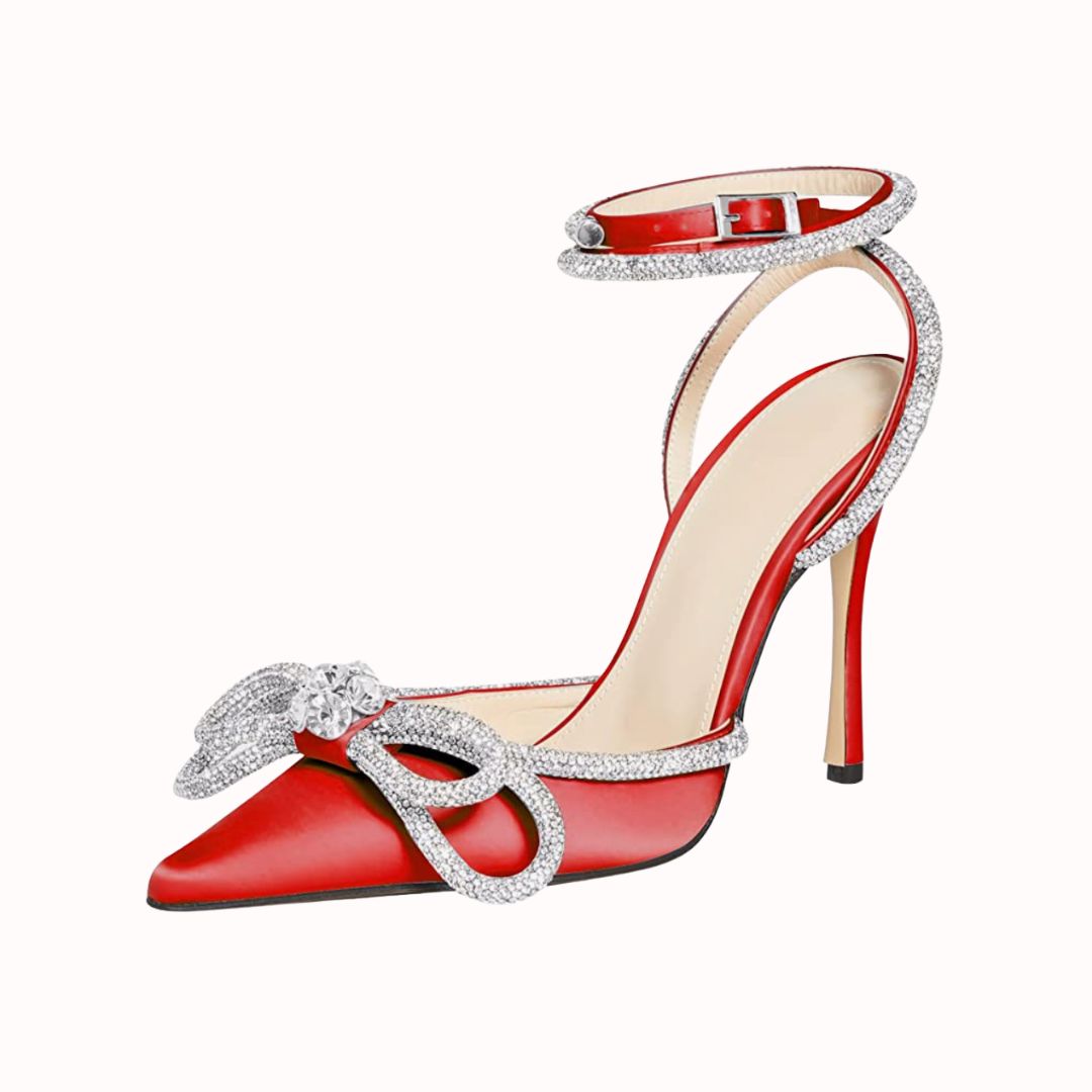 Megan | Rhinestone Bow Heels