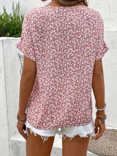 FLORAL DREAMS NOTCHED COLLAR BLOUSE