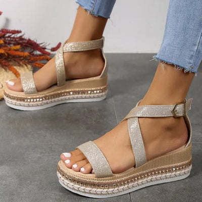 CLOG WEDGE BUCKLE LOW SANDALS