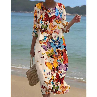 HILLARY™ ELEGANT FLORAL DRESS WITH TUMMY CONTROL