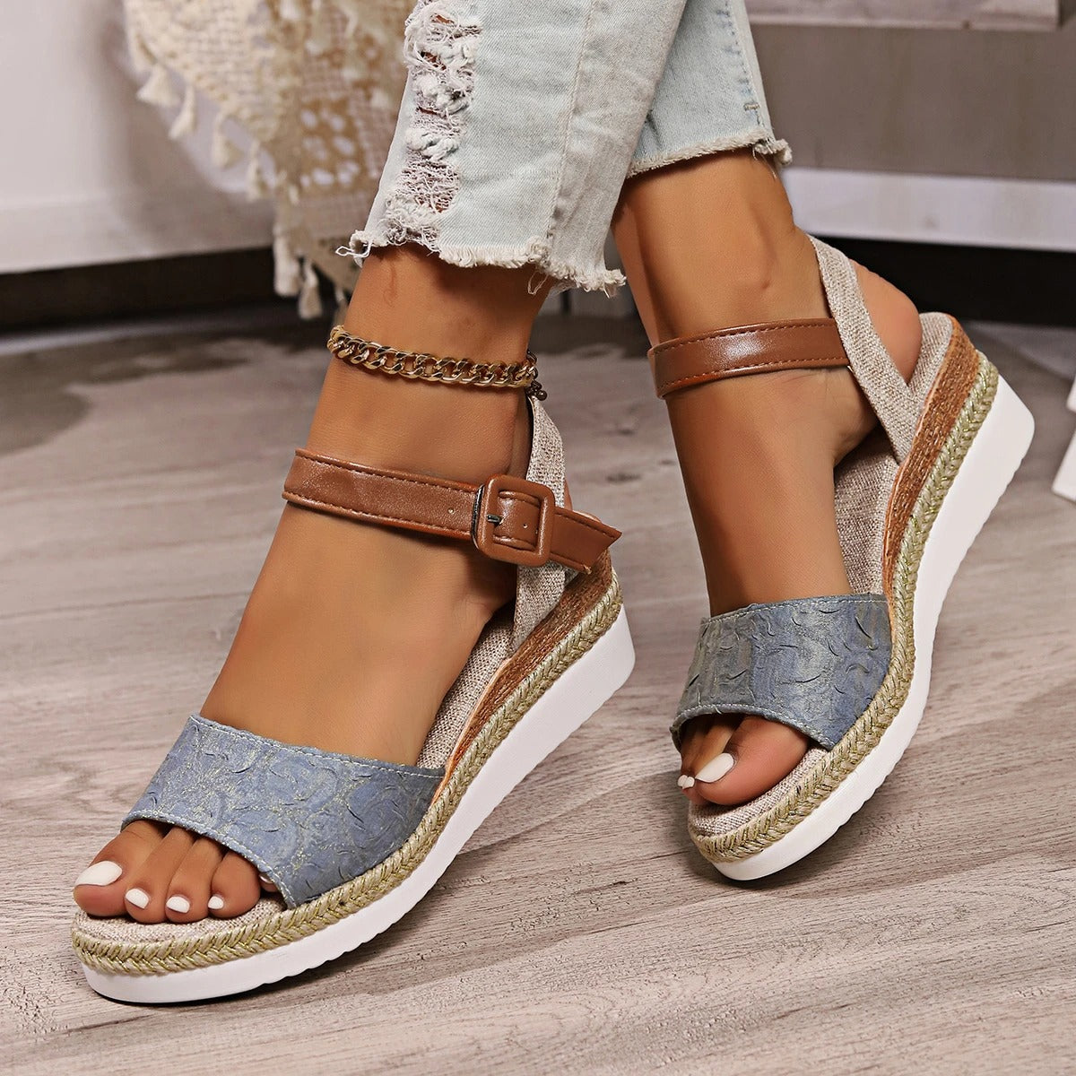 SELENA | ROME STYLE PLATFORM WEDGE SANDALS