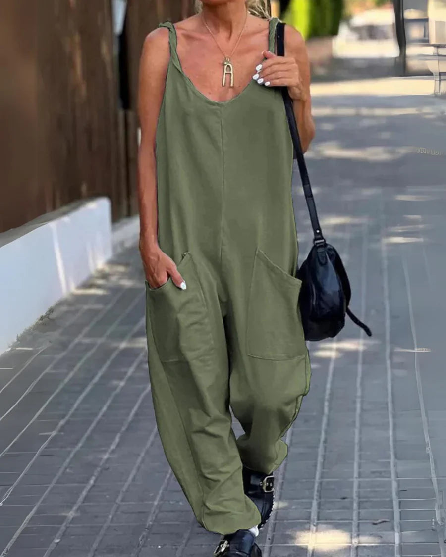 COASTAL CHIC | SOLID COLOUR CASUAL JUMPSUIT