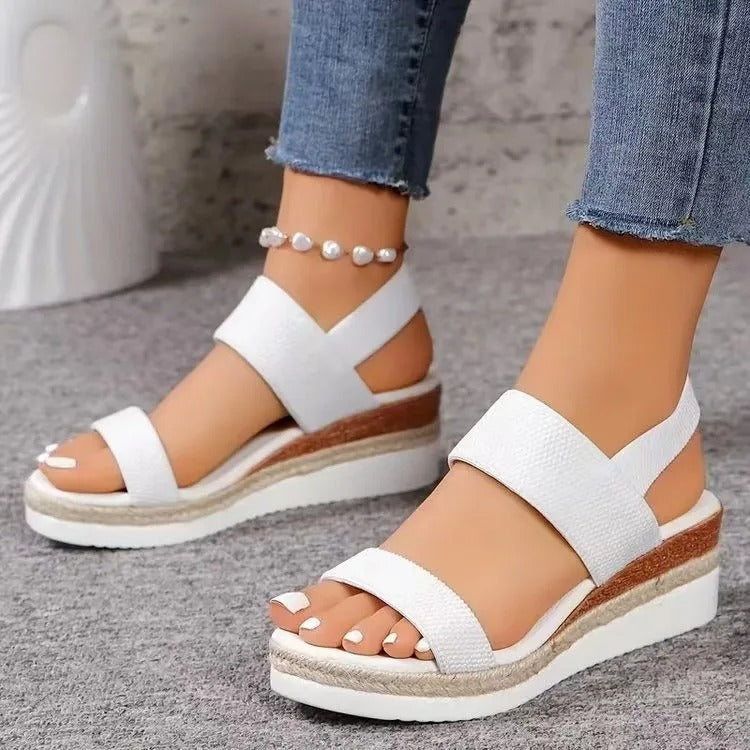 CLOG WEDGE BUCKLE LOW SANDALS