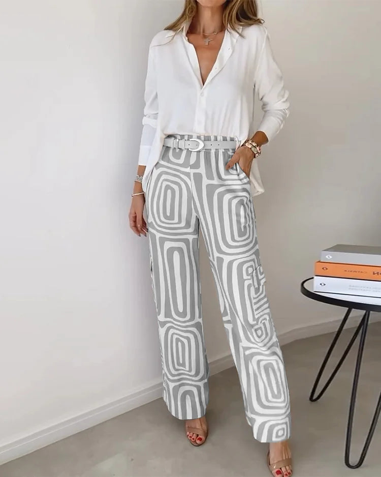 MIRA | GEOMETRIC PALAZZO PANTS & TOP SET