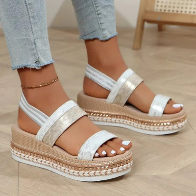 CLOG WEDGE BUCKLE LOW SANDALS