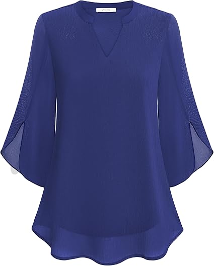 ROSAIRE | DOUBLE-LAYER CHIFFON BLOUSE