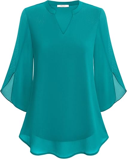 ROSAIRE | DOUBLE-LAYER CHIFFON BLOUSE