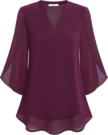 ROSAIRE | DOUBLE-LAYER CHIFFON BLOUSE