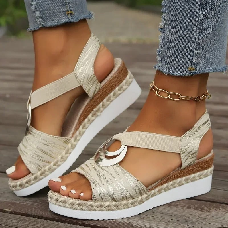 ARIANA | SUMMER SNAKE PRINT PLATFORM WEDGES