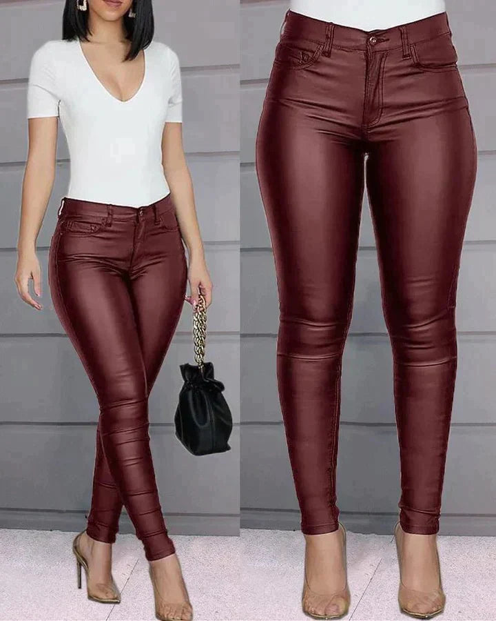 ZAYA - Faux Leather Stretch Pants