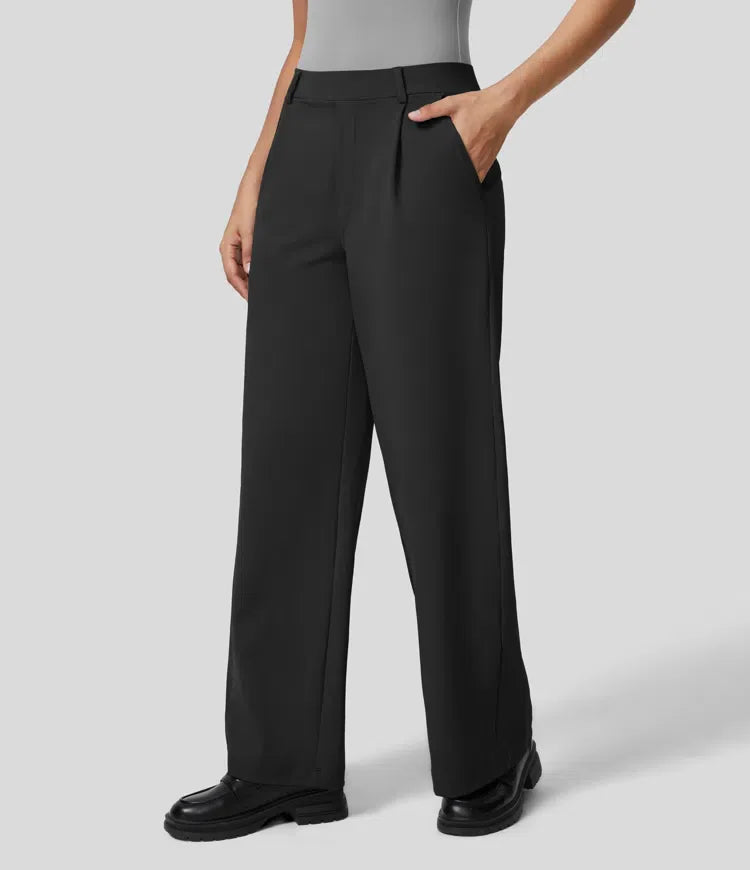 Clara Flex™ - Pleated Stretch Fabric Pants