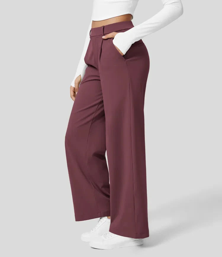 Clara Flex™ - Pleated Stretch Fabric Pants