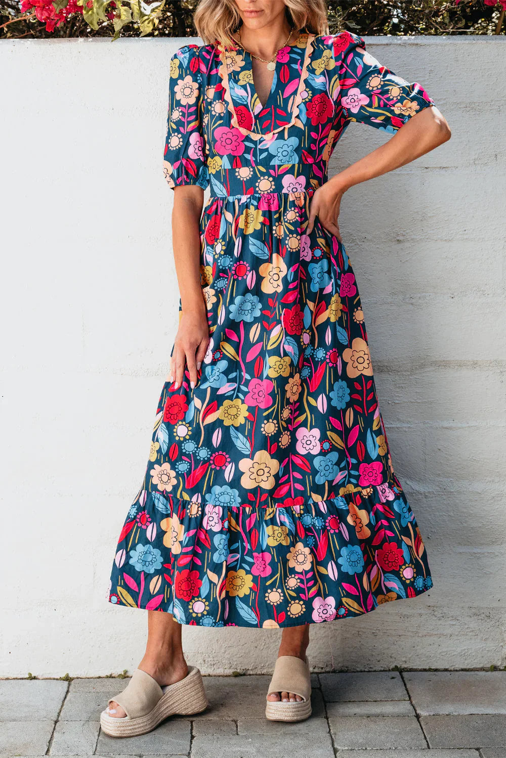 FARAH | ELEGANT FLORAL BLOOM DRESS