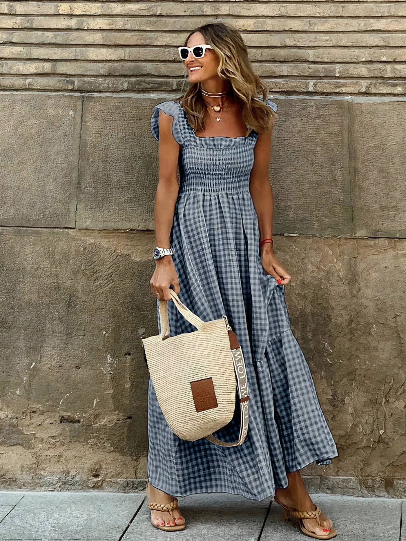 CLASSIC CHECK MAXI DRESS | AVA