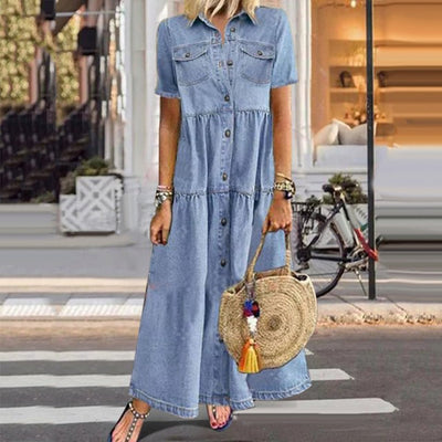 SAVANNAH - FLATTERING DENIM DRESS