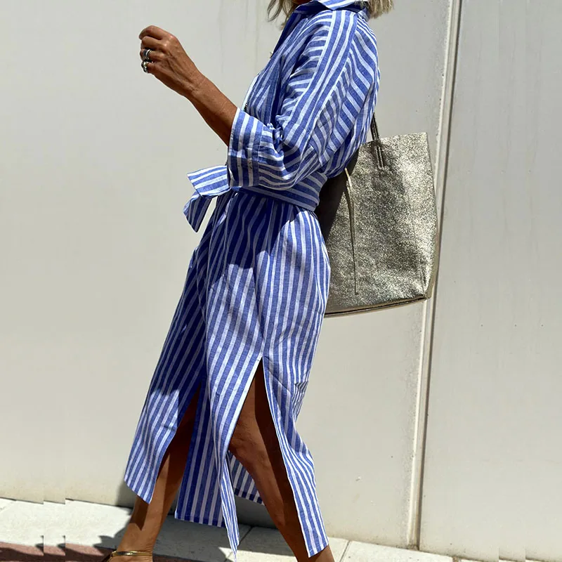 ISLA - CHIC STRIPED DRESS SHIRT