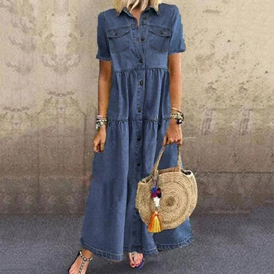 SAVANNAH - FLATTERING DENIM DRESS