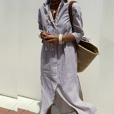 ISLA - CHIC STRIPED DRESS SHIRT