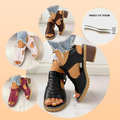 Chunky Heel Open-Toe Sandals | Stylish & Comfortable