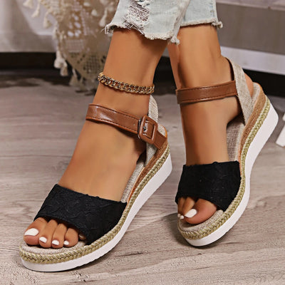 SELENA | ROME STYLE PLATFORM WEDGE SANDALS