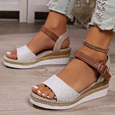 SELENA | ROME STYLE PLATFORM WEDGE SANDALS