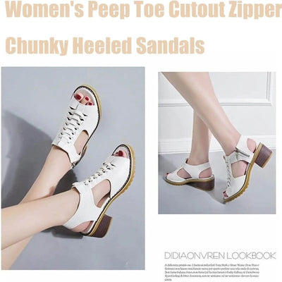 Chunky Heel Open-Toe Sandals | Stylish & Comfortable