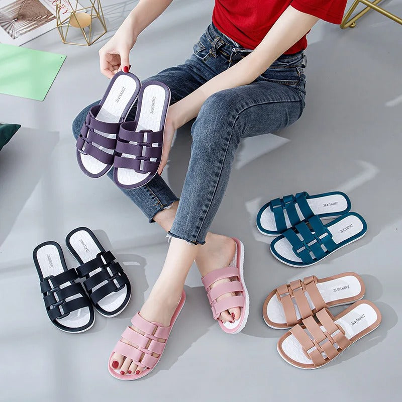 Women's Buckle Strap Beach Slippers