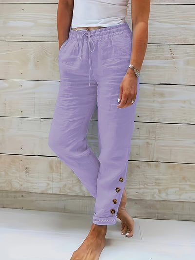 TALLY | CLASSIC BUTTONED LINEN TROUSERS